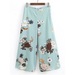 Модные широкие брюки с цветочным принтом