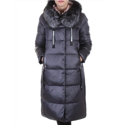 8226 GRAY/VIOLET Пальто женское с натуральным мехом Jarius