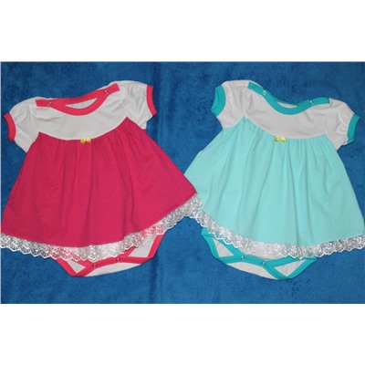 Боди-Платье для девочки (БДЮ) короткий рукав (розовый)