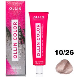 OLLIN COLOR Перманентная крем-краска для волос 10/26 светлый блондин розовый 60 мл