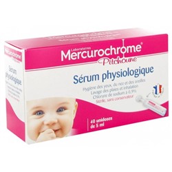Mercurochrome Pitchoune S?rum Physiologique 40 Unidoses de 5 ml