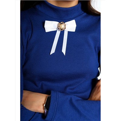 Синяя школьная водолазка (блузка) для девочки 83783-ДОШ21