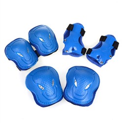 Защита для катания на роликах и велосипеде 6 предметов. 6-18лет / Yan-88Fat-BL /уп 40/100/ синий