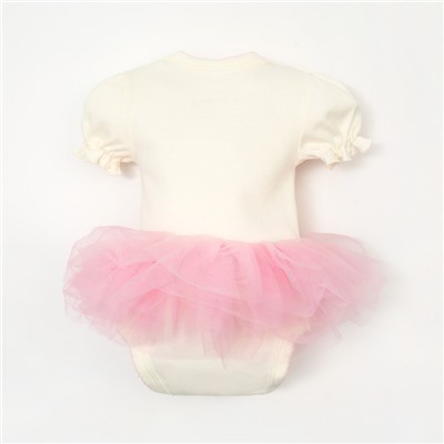 Боди с юбкой Крошка Я "Фламинго", белый, рост 68-74 см