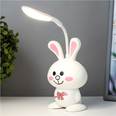 Настольная лампа "Зайчик" LED USB АКБ белый 6х9,5х30 см RISALUX