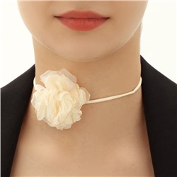 Чокер "Танго" роза воздушная, цвет молочный, 37 см