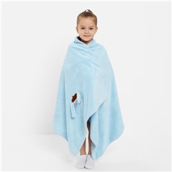 Полотенце детское Крошка Я «Зайчик», 70х140 см, цвет голубой, 100% полиэстер, 360г/м2