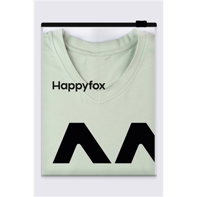 Женская футболка оверсайз с V-вырезом Happyfox