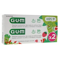 GUM Kids Dentifrice Fluor? 3 Ans et + Lot de 2 x 50 ml