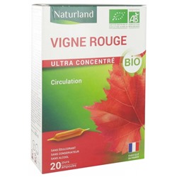 Naturland Circulation Vigne Rouge Bio 20 Ampoules Buvables de 10 ml