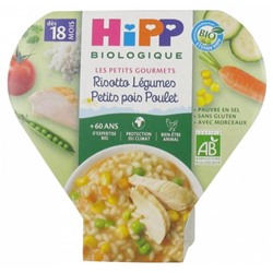 HiPP Les Petits Gourmets Risotto L?gumes Petits Pois Poulet d?s 18 Mois Bio 260 g