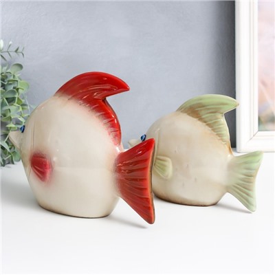 Сувенир керамика "Две рыбки" набор 2 шт 5,5х19,5х14 см 7х24х17 см