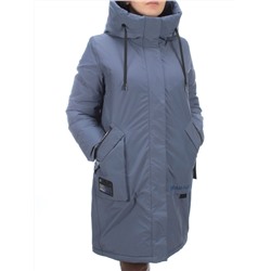21-968 GRAY/BLUE Пальто женское зимнее (200 гр. холлофайбера)
