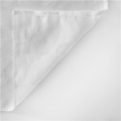 Тюль лен деворе Листья белый (ш280см)