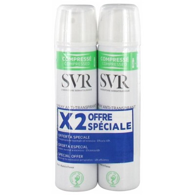 SVR Spirial D?odorant Anti-Transpirant Spray Lot de 2 x 75 ml