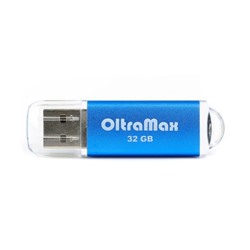 Флешка OltraMax 30, 32 Гб, USB2.0, чт до 15 Мб/с, зап до 8 Мб/с, синяя