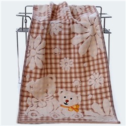 Махровое полотенце "Плюшевые мишки"- БЕЖЕВЫЙ 35*70 см. хлопок 100%