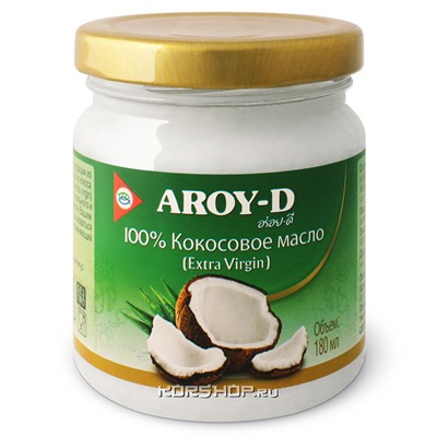 Кокосовое масло Aroy-D, Индонезия, 180 мл Акция