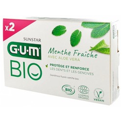 GUM Dentifrice Menthe Fra?che Aloe Vera Bio Lot de 2 x 75 ml
