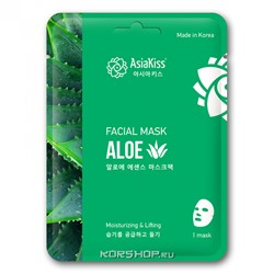 Маска для лица с экстрактом алоэ Essence Facial Mask Asia Kiss, Корея, 22 мл