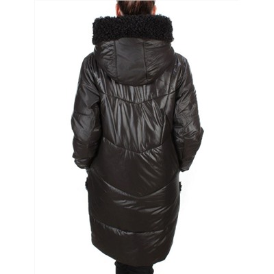 21-985 BLACK Пальто зимнее женское AIKESDFRS (200 гр. холлофайбера)