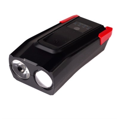 Фонарь передний  интеллектуальный COMIRON "SMART2" ABS; свет: 2xT6, 800lm; 2000 mAh USB; ближний/дальний свет сигнал 120Дб. 5 режимов красный /уп 100/