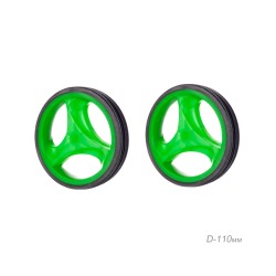 Комплект опорных колес без кронштейна, пластиковые колеса, Зеленый 2шт / BWWP-3 / уп 100