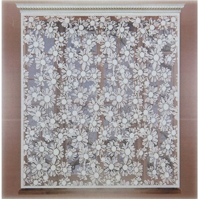 Тюль на кухню со шторной лентой, 145х160 см, цвет белый, 100% полиэстер