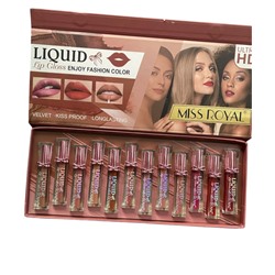 Набор матовых блесков для губ Miss Royal Lip Gloss Liquid (12шт)