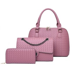 Набор сумок из 3 предметов, арт А42, цвет:розовый