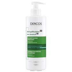 Vichy Dercos Shampoing Traitant Anti-Pelliculaire Cheveux Normaux ? Gras 390 ml
