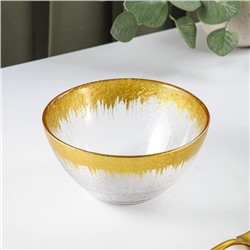 Салатник стеклянный «Бурлеск», 600 мл, d=15 см, цвет золотой