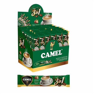 Кофейный напиток растворимый Camel 3in1 Coffee лесной орех 15гр (упаковка 50шт)