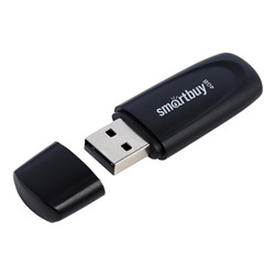 Флешка Smartbuy 4GB2SCK, 4 Гб, USB2.0, чт до 15 Мб/с, зап до 12 Мб/с, черная