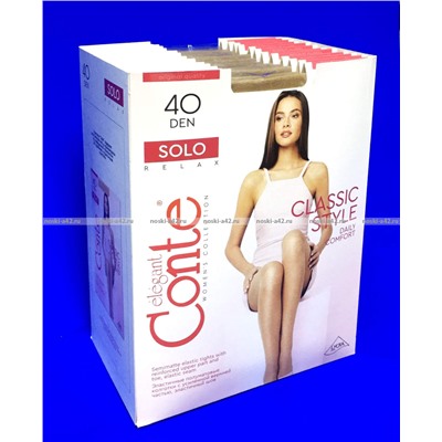 Капроновые колготки женские Conte SOLO 40 Natural XXL