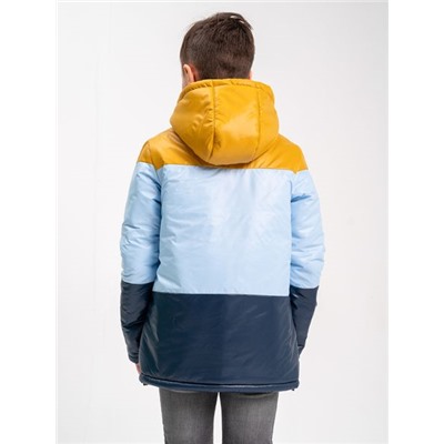 Куртка для мальчика "3 цвета" горчица-голубой-синий