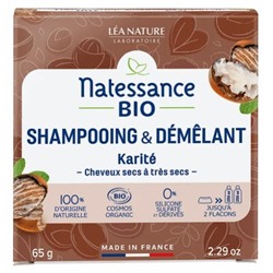 Natessance Shampoing and D?m?lant Solide Karit? Bio 65 g