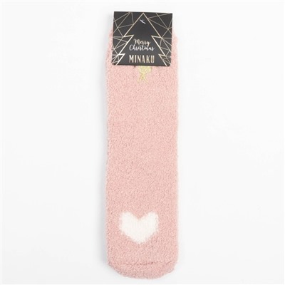 Носки женские махровые MINAKU, цвет розовый, размер 36-39 (23-25 см)