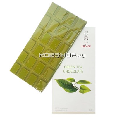 Зелёный шоколад OKASI с чаем Матча, Россия/Япония, 80 г Акция