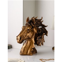 Фигура "Голова коня", полистоун, 55 см, золото, 1 сорт, Иран