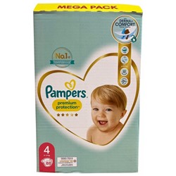 Pampers Premium Protection Mega Pack 88 Couches Taille 4 (9-14 kg)