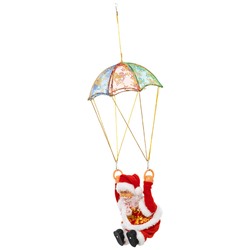 Фигура подвесная "Санта с парашютом" на батарейках