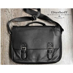 Мужская кожаная сумка Dierhoff ДМ 52513/2 Блек