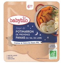 Babybio Soupe de Potimarron et Panais 6 Mois et + Bio 190 g