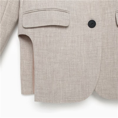 Пиджак женский с боковыми разрезами MIST размер 44-46, цвет бежевый