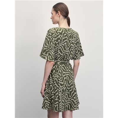 платье женское зеленый абстракция