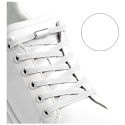 Шнурки для обуви с фиксатором эластичные, белые (Минимальная отгрузка 12 шт)