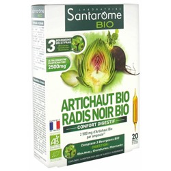 Santarome Bio Artichaut Bio Radis Noir Bio 20 Ampoules