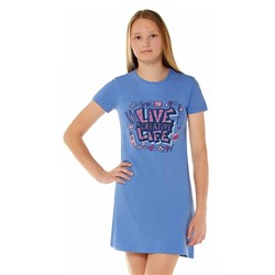 Ночная рубашка с коротким рукавом для девочки Baykar (9183) синий