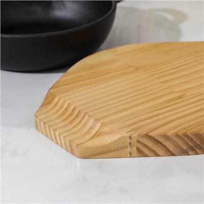 Сковорода «Вок», 20,5×15,5×4 см, на деревянной подставке
